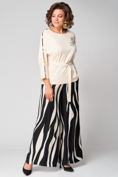 Брюки, туника Мишель стиль 1308 молочно-черный - фото 5