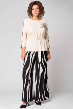 Брюки, туника Мишель стиль 1308 молочно-черный - фото 3
