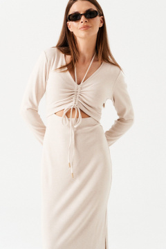 Платье ELLETTO LIFE 1104 бежевый - фото 3