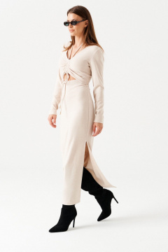 Платье ELLETTO LIFE 1104 бежевый - фото 2