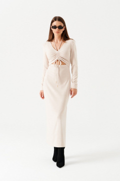 Платье ELLETTO LIFE 1104 бежевый - фото 1