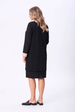 Кардиган, платье Anastasia 1276 черный/черный+молочный+беж - фото 4