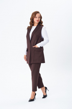 Брюки, жилет, лонгслив TVIN 7868 шоколад - фото 2