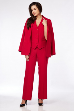 Брюки, жакет Vilena 1120 красный - фото 1