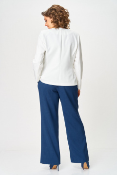 Брюки, жакет, топ ANASTASIA MAK 1123 синий+молочный - фото 3