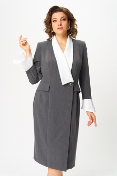 Платье ANASTASIA MAK 1124 серый - фото 3