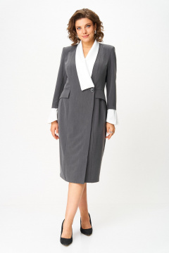 Платье ANASTASIA MAK 1124 серый - фото 1