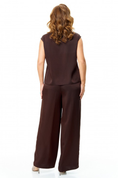 Блуза, брюки, кардиган T&N 7682 шоколад-бирюза - фото 5