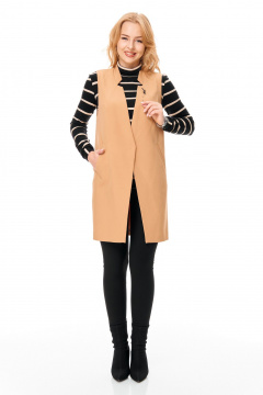 Водолазка, жилет, леггинсы T&N 7691 бежевый-черный - фото 1