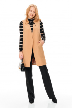 Брюки, водолазка, жилет T&N 7693 бежевый-черный - фото 1