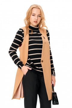 Брюки, водолазка, жилет T&N 7693 бежевый-черный - фото 5