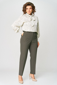 Блуза, брюки, жилет Svetlana-Style 1719 мох-молочный - фото 2