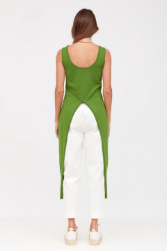 Туника из трикотажа с летним стилем и свободным кроем Favorini 31641 зеленый - фото 4