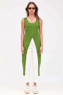 Туника из трикотажа с летним стилем и свободным кроем Favorini 31641 зеленый - фото 3