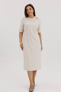 Платье миди из трикотажа с разрезами и изысканным лифом Fantazia Mod 4882 - фото 4