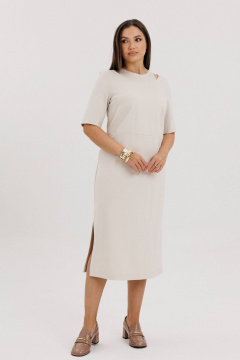 Платье миди из трикотажа с разрезами и изысканным лифом Fantazia Mod 4882 - фото 1