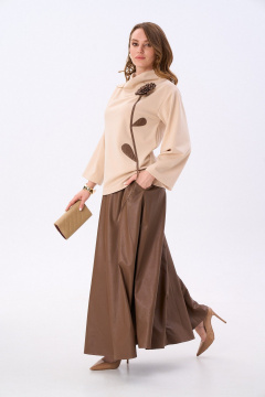 Джемпер, юбка NikVa 952-3 капучино_шоколад - фото 4