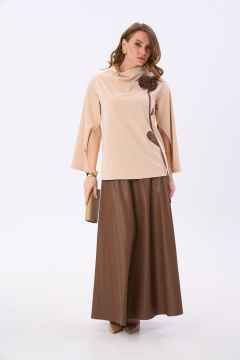 Джемпер, юбка NikVa 952-3 капучино_шоколад - фото 1