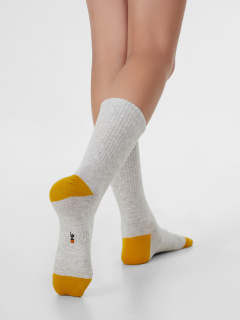 Носки Mark Formelle 444A-2074/B4-223444A-1 св.серый_меланж_горчичный_3_рис.2074 - фото 3