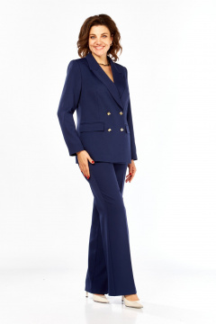 Брюки, жакет Ольга Стиль Л-205 темно-синий - фото 1