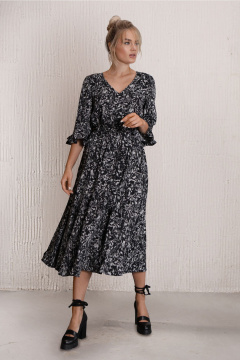 Платье Erika 7033 черно-белый - фото 1