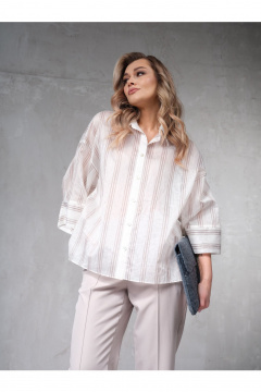 Блуза Erika 1709-1 бежевый - фото 5