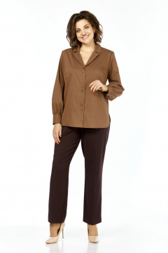 Блуза Элль-стиль 2404/3а шоколад - фото 3