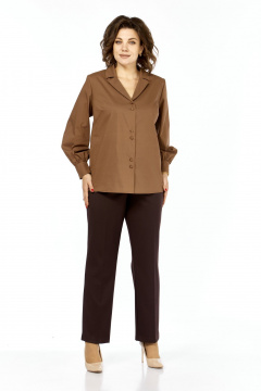 Блуза Элль-стиль 2404/3а шоколад - фото 1