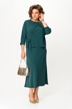Блуза, юбка Slaviaelit 554 изумруд - фото 1