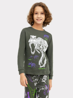 Брюки, джемпер Mark Formelle 563314/22/20285ПП-2 т.хаки_скелеты_на_т.хаки_3_сл_на_пол - фото 4