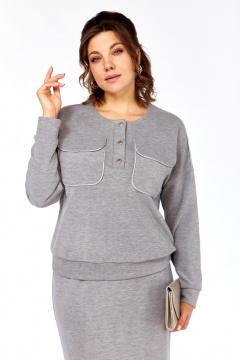 Джемпер, юбка БагираАнТа 1064 серый - фото 4