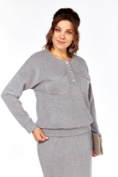 Джемпер, юбка БагираАнТа 1064 серый - фото 3