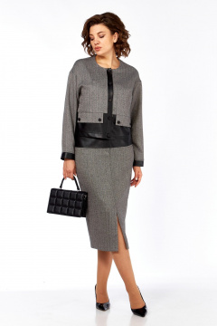 Жакет, юбка БагираАнТа 1061 черный-белый - фото 4