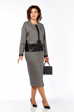 Жакет, юбка БагираАнТа 1061 черный-белый - фото 1