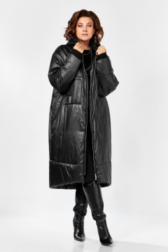 Стильное утепленное пальто в стиле бохо на молнии с капюшоном Lady Secret 5018/1 черный - фото 2