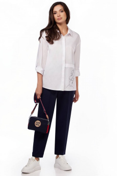 Брюки, рубашка LaKona 23С11460 бело-синий - фото 1