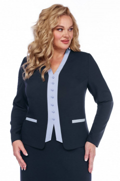 Платье Линия Л Б-2036 серо-синий - фото 3