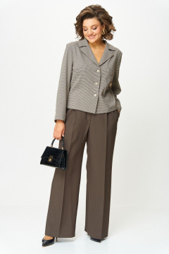 Брюки, жакет Aira Style 24238 шоколадный - фото 5