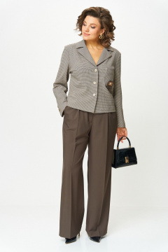 Брюки, жакет Aira Style 24238 шоколадный - фото 4