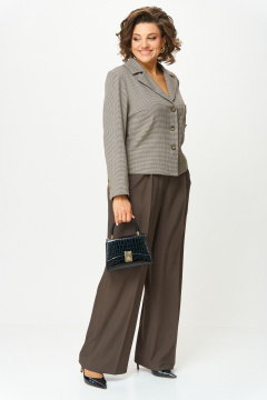 Брюки, жакет Aira Style 24238 шоколадный - фото 3