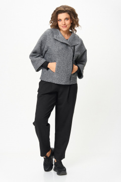 Брюки, жакет Michel chic 1357/2 серый-черный - фото 5