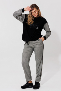 Брюки, джемпер Le Collect 534 серый-черный - фото 4