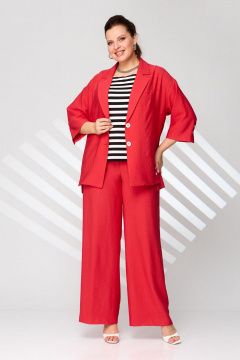 Брюки, жакет, топ Le Collect 482-1 красный - фото 5