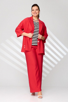 Брюки, жакет, топ Le Collect 482-1 красный - фото 3