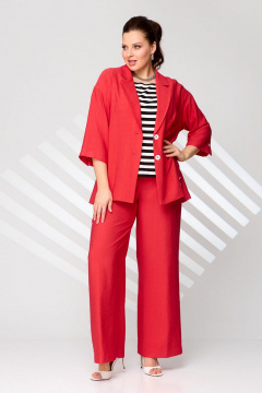 Брюки, жакет, топ Le Collect 482-1 красный - фото 2