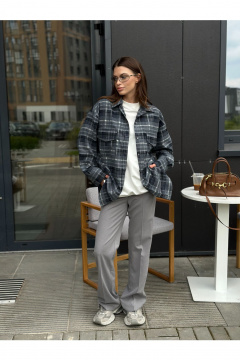 Рубашка THE.WOMAN 0349 серо-синий - фото 4