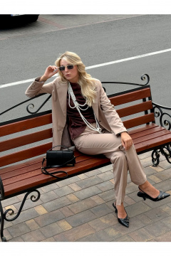 Жакет THE.WOMAN 0346 бежевый - фото 4