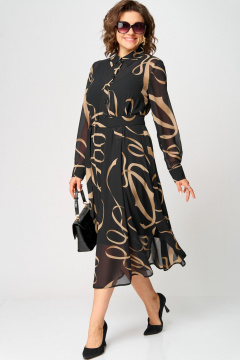 Платье EVA GRANT 7303 черный_принт - фото 4