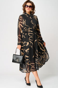 Платье EVA GRANT 7303 черный_принт - фото 3