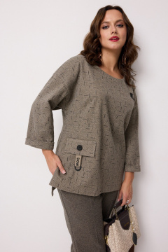 Блуза, брюки Твой имидж 2243 оливковый - фото 4